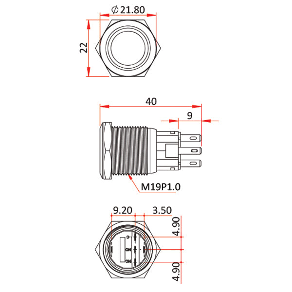 Relaxn - Relaxn Switch - Push Button - Illuminated - Stainless Steel 5A