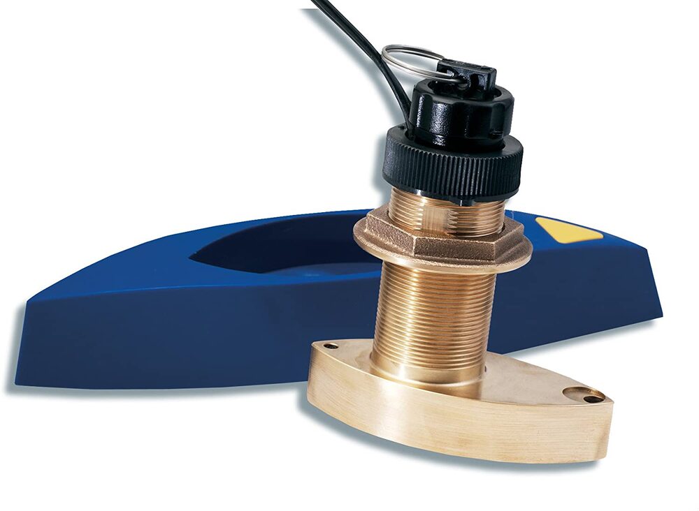 B744Vl 600W Depth Speed & Temp Bronze Long Stem Through Hull Retractable Transducer (Includes E66023 Fairing Block)