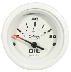 Oil Pressure Gauge  White