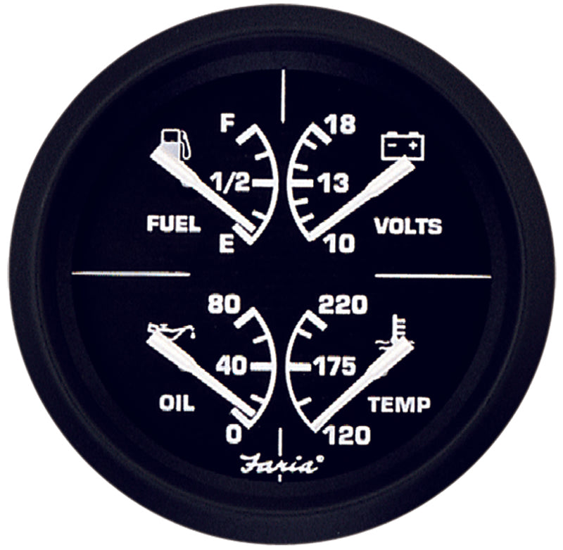 Euro 4" 4 in 1 - Temp, Fuel, Amps and Oil Pressure