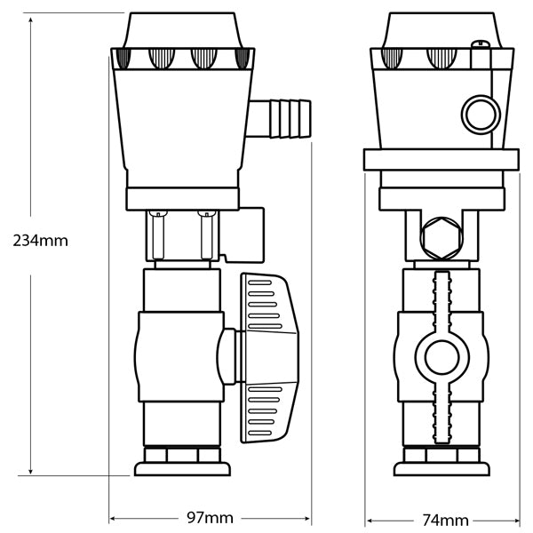 Deluxe Live Bait Pump Dual Port Kit - Stainless