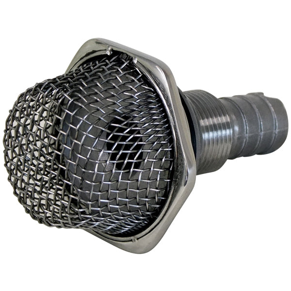 Strainer Thru Hull 20mm Tail 316 Stainless Steel