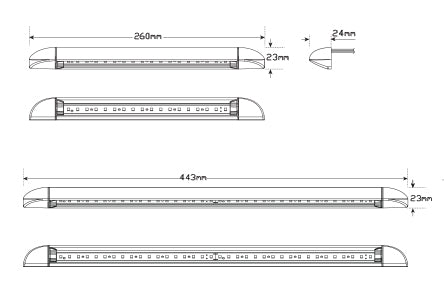 Awning Lamp Black 12V 443MM