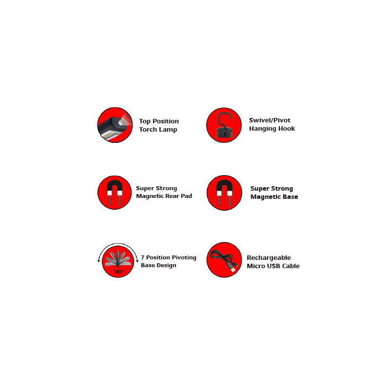 Rechargeable Inspection Lamps (With Hang/Stand) - HH190 Series