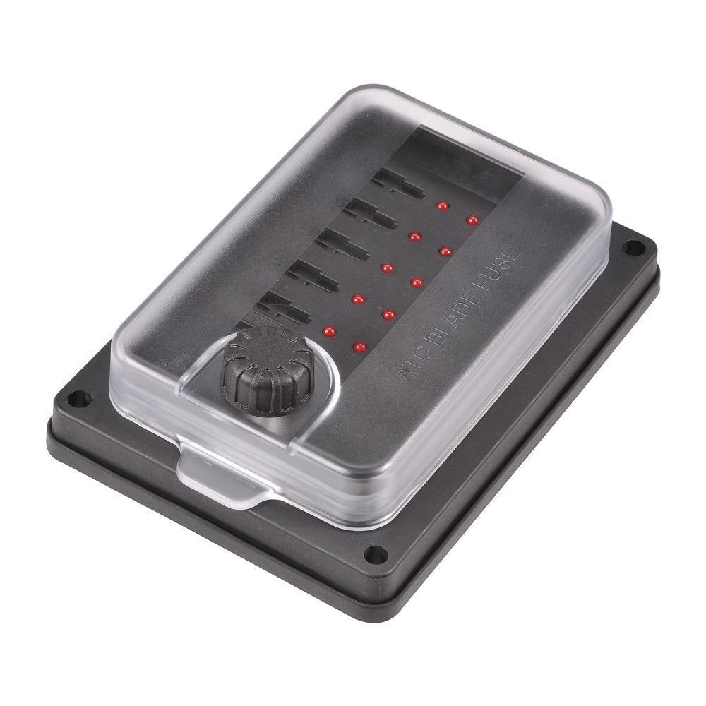 10-Way Weatherproof ATS Blade Fuse Box - LED Fault Indicator