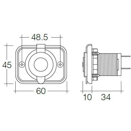 Heavy-Duty Accessory Socket - White for RV & Marine