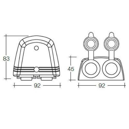 Heavy-Duty Twin Surface Mount Accessory Sockets - White