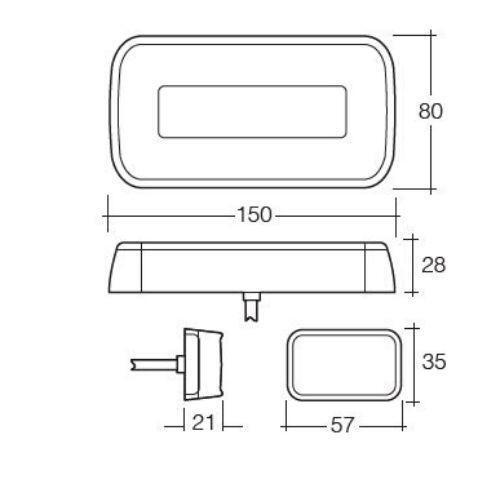 12V LED Slimline Rear Stop/Tail, Direction Indicator Lamp