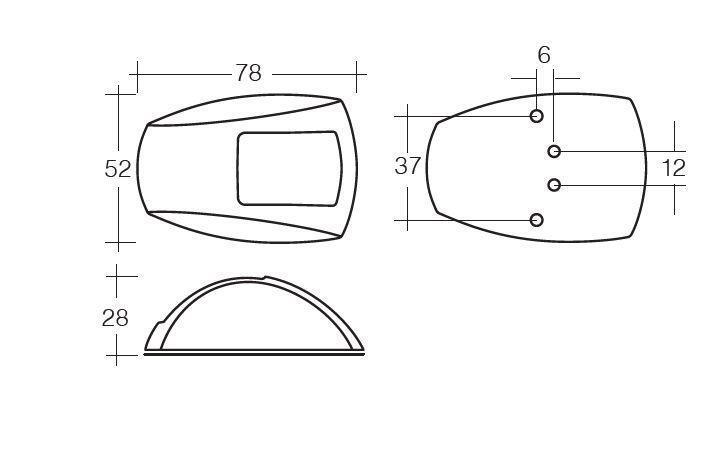 9-33V 1 NM LED Port & Starboard Lamps with Coloured Lenses