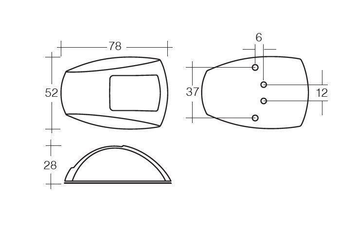 9-33V 1 NM LED Port & Starboard Lamps, Clear Lenses