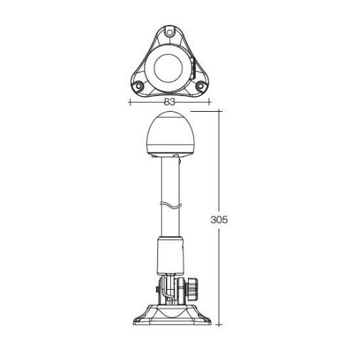 9-33 Volt 12" L.E.D Fold Down Anchor Lamp (Blister Pack of 1)