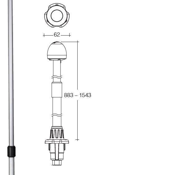 9-33 V 34-60" LED Plugin Telescopic Lamp (Blister Pack x 1)