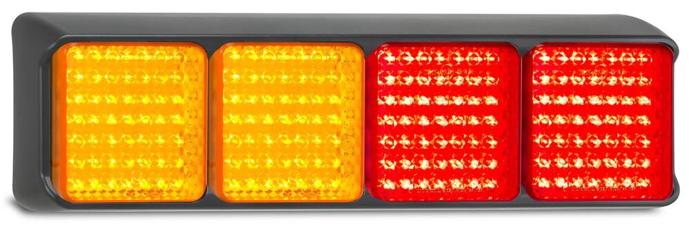 Medium Truck/Trailer Quad Combination Lamps - Amber-Red