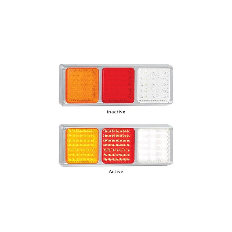Medium Truck/Trailer Combination Lamp (Chrome) Amber-Red-W