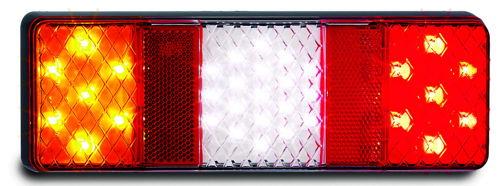 Triple Rear Lamp - Inbuilt Reflector - Amber-Red-White 250S