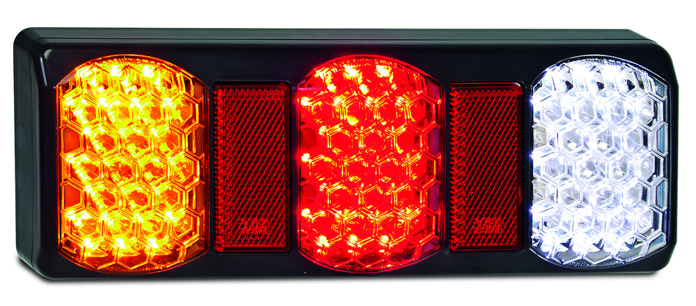 Triple Rear Lamp - Inbuilt Reflector - Amber-Red-White 275S