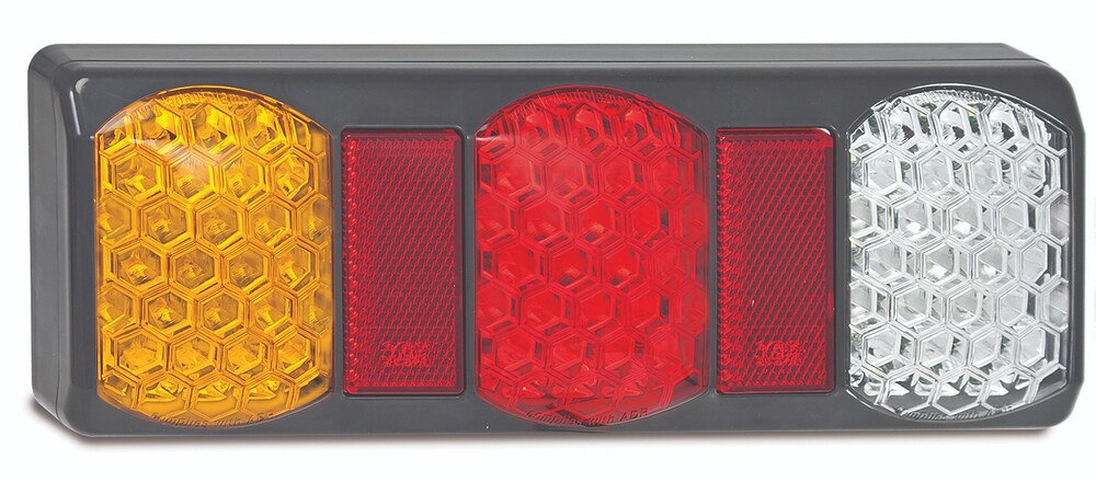 Triple Rear Lamp - Inbuilt Reflector - Amber-Red-White 275S