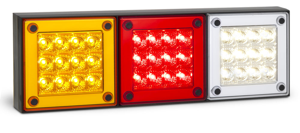 Triple Rear Lamp - Amber-Red-White - 280 Series