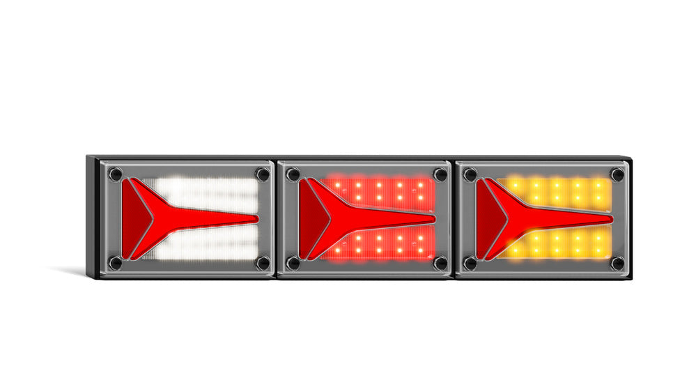 Lge Rear Quintiple Combo Lamp (Chrome) - Amber/Red/White