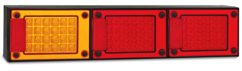 Lge Truck/Trailer Rear Triple Comb Lamp - Amber-Red-Red