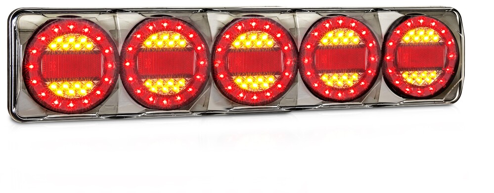Lge Truck/Trailer Rear Quintiple Combo Lamp - Amber/Red