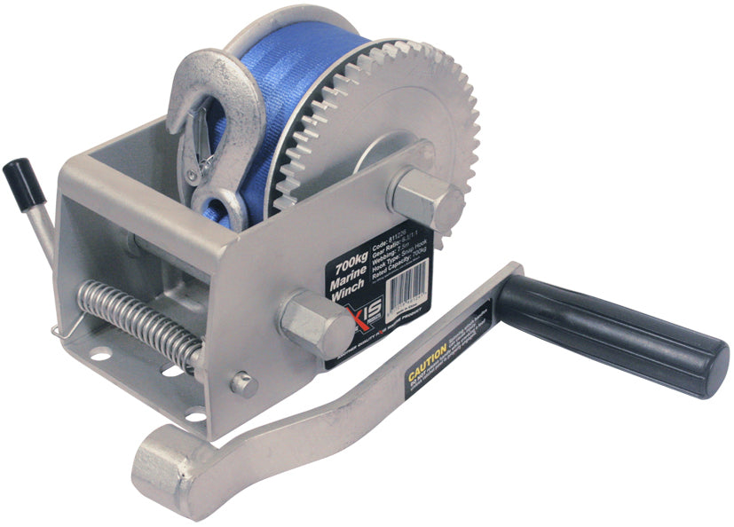 2 Speed Manual Trailer Winch Synthetic Strap