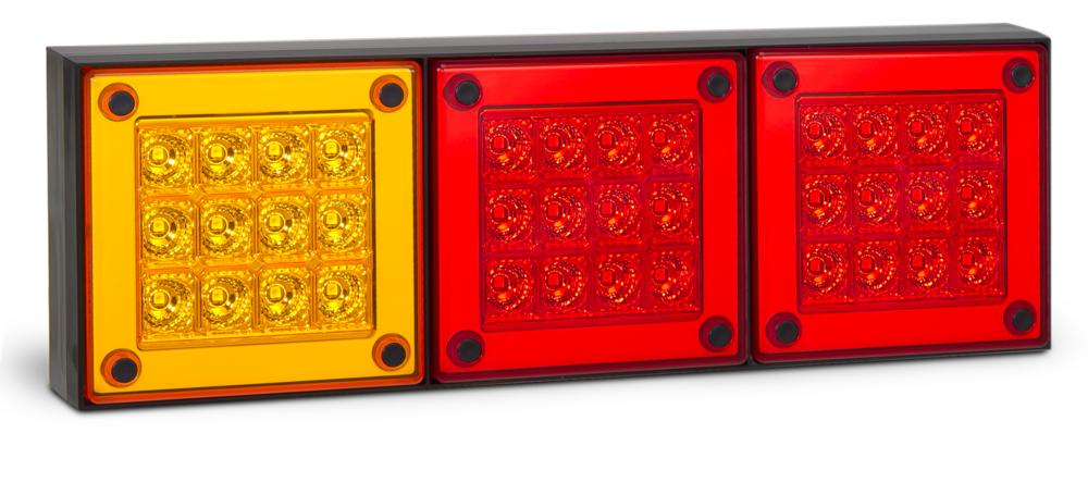 Triple Rear Lamp - With Inbuilt Reflector - Amber-Red-Red - 283 Series