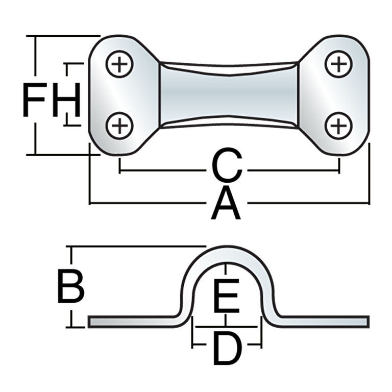 45mm Eyestrap - Double Fastener, 2.7 kg Load
