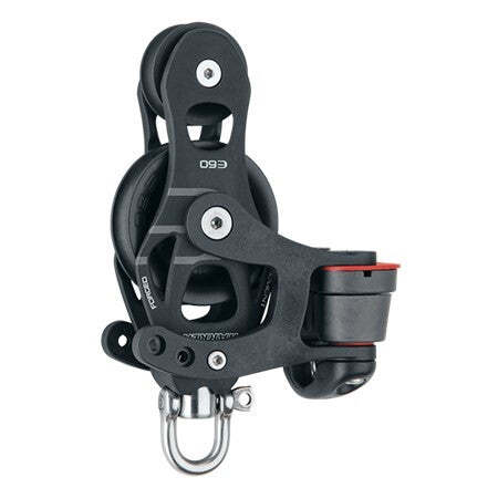60mm Aluminum Element Fiddle Block - Swivel, Cam Cleat