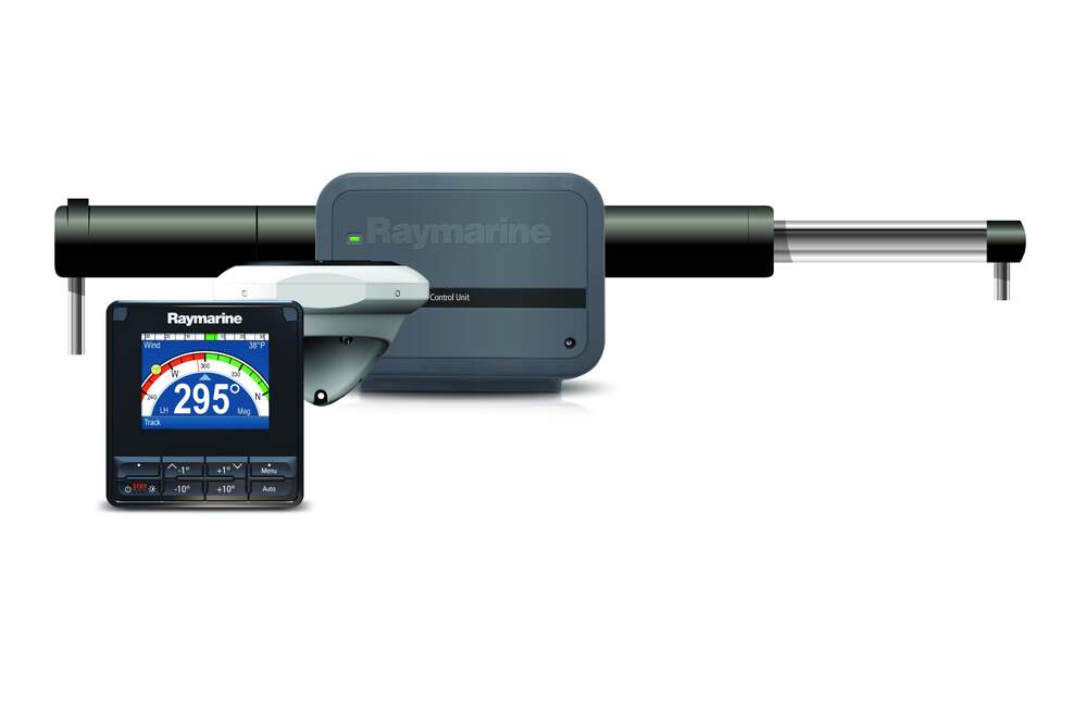 Evolution Tiller Pilot with p70s control head (Optional), ACU-100, EV1 Sensor Core, EV1 Cabling kit & Tiller Drive