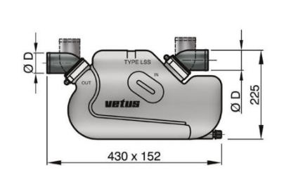 Vetus Long Waterlock With Rotating Inlet and Outlet