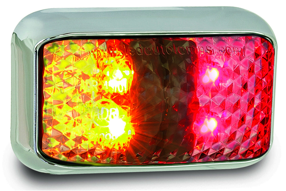 LED Autolamps - Marker Lamps Coloured Lens - Amber-Red